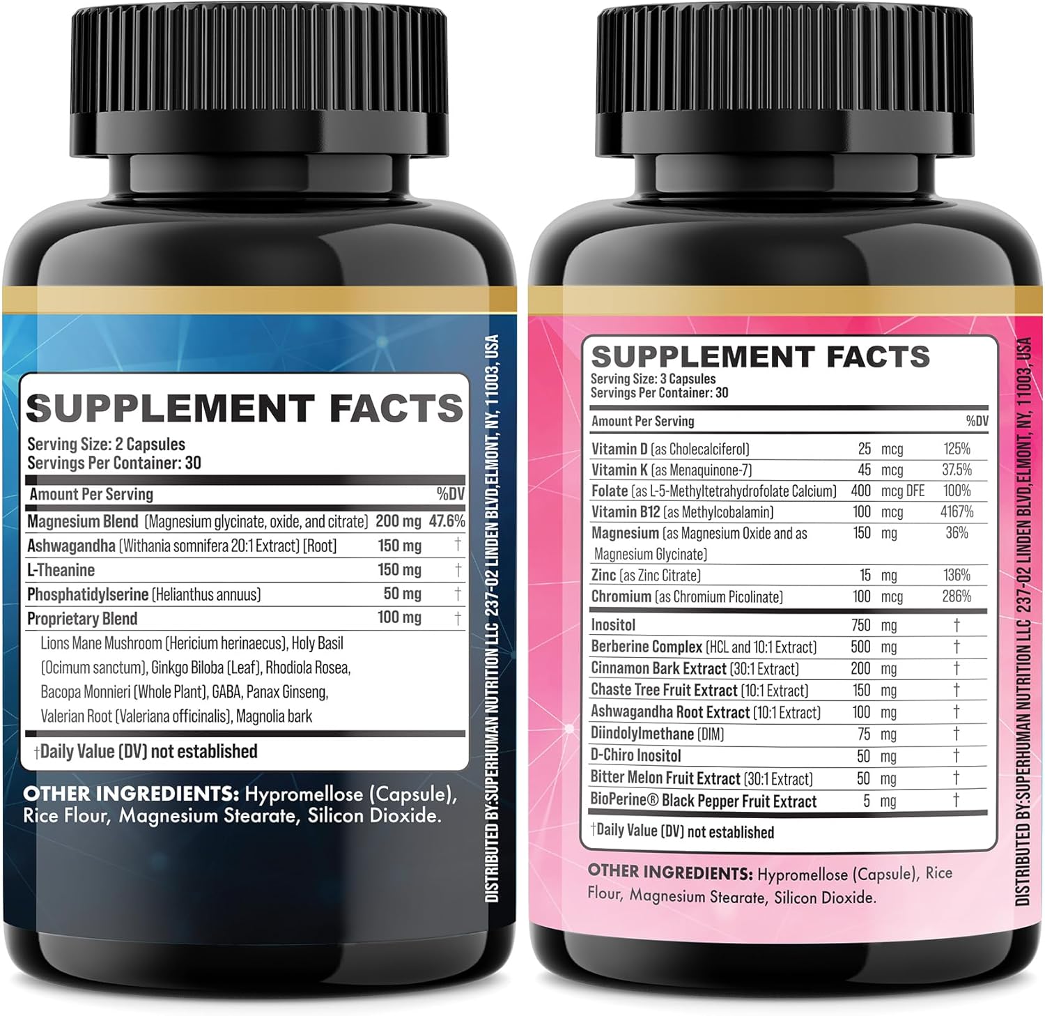 Cortisol & Myo-Inositol Supplement Bundle, Soothe & Smooth Bundle, 13-in-1 Cortisol Balance, Magnesium, Ashwagandha, L-Theanine, D-Chiro Inositol, Folate, Berberine, Chasteberry (150 Capsules) - Image 9