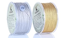 KONMAY 0.8mm Ornament String with Case, 206 Yards Golden and Silver Twine Thread for Jewelry Making, Crafting, Decoration, Gift Wrapping, Christmas Ornaments Hanging