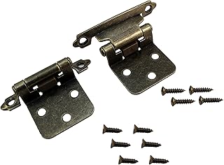 Harris Hardware IP32-ABM Self-Closing Antique Brass Overlay Hinge One Pair (2 Hinges) Comes Complete with Screws and Self-...