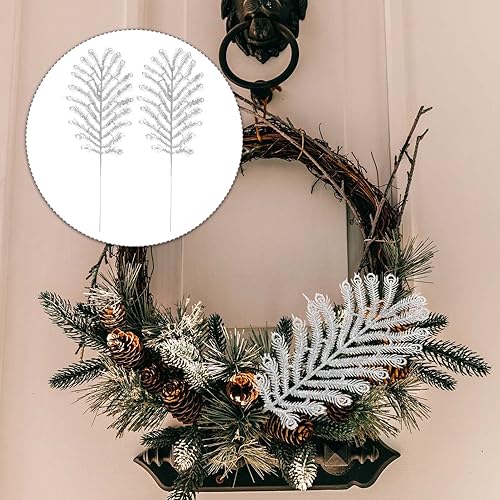 Miniatura 3 de GANAZONO 6 púas de plumas artificiales de pavo real con purpurina simulada cola de meranti para bricolaje, hogar, árbol de Navidad, decoración de