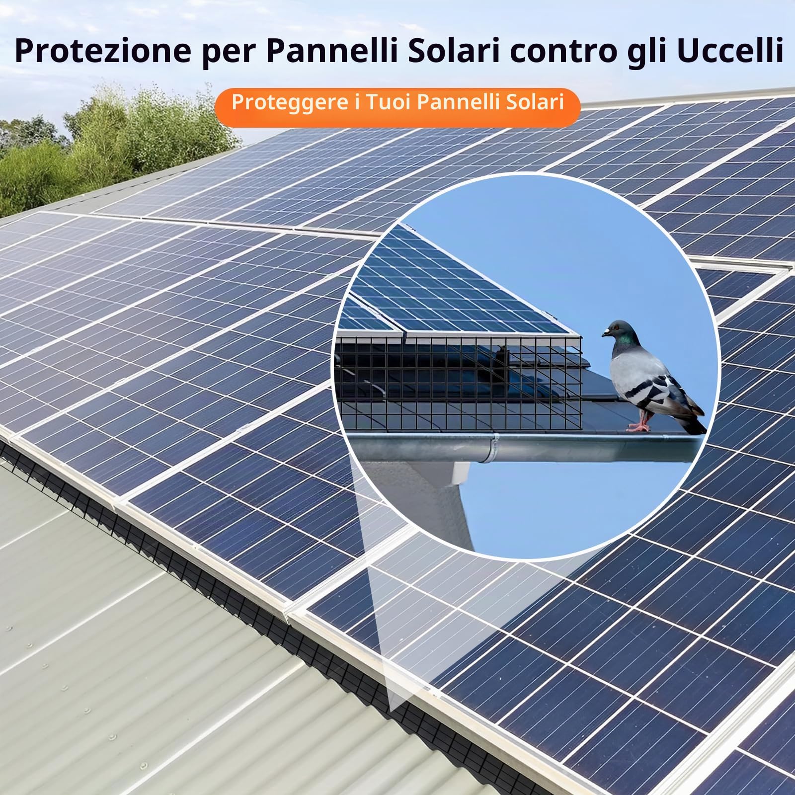 Griglia di protezione solare da 20 cm x 30 m, griglia di protezione per pannello solare, griglia di protezione per uccelli | Rete in acciaio zincato rivestito per roditori e protezione dagli uccelli, durevole e resistente alle intemperie, per esterni