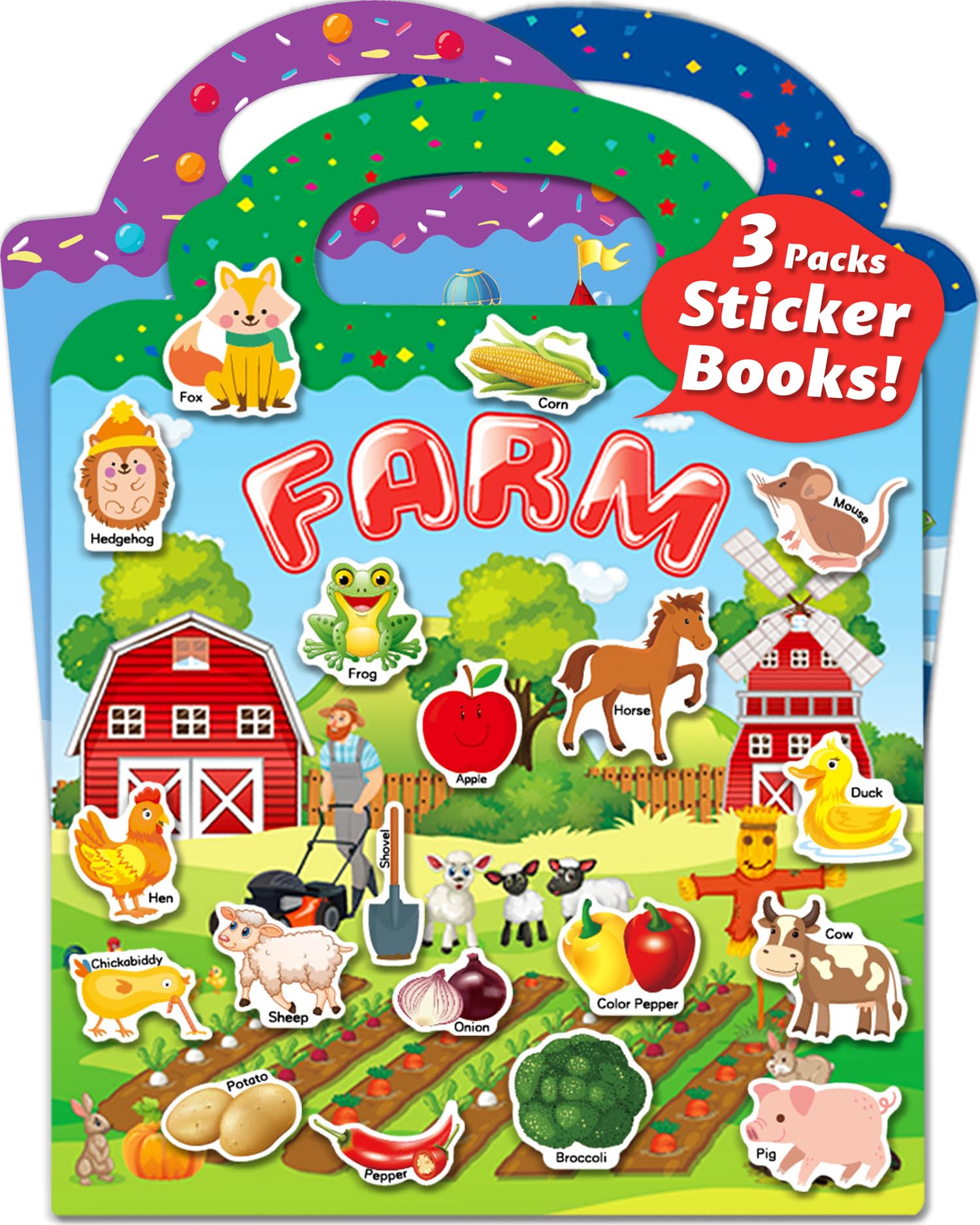 Walenced Reusable Sticker Book for Toddlers, Stickers for Kids, Toddler Sticker Book, Toddler Craft Activities, Toddler Travel Toys Ages 3 and Up Boy