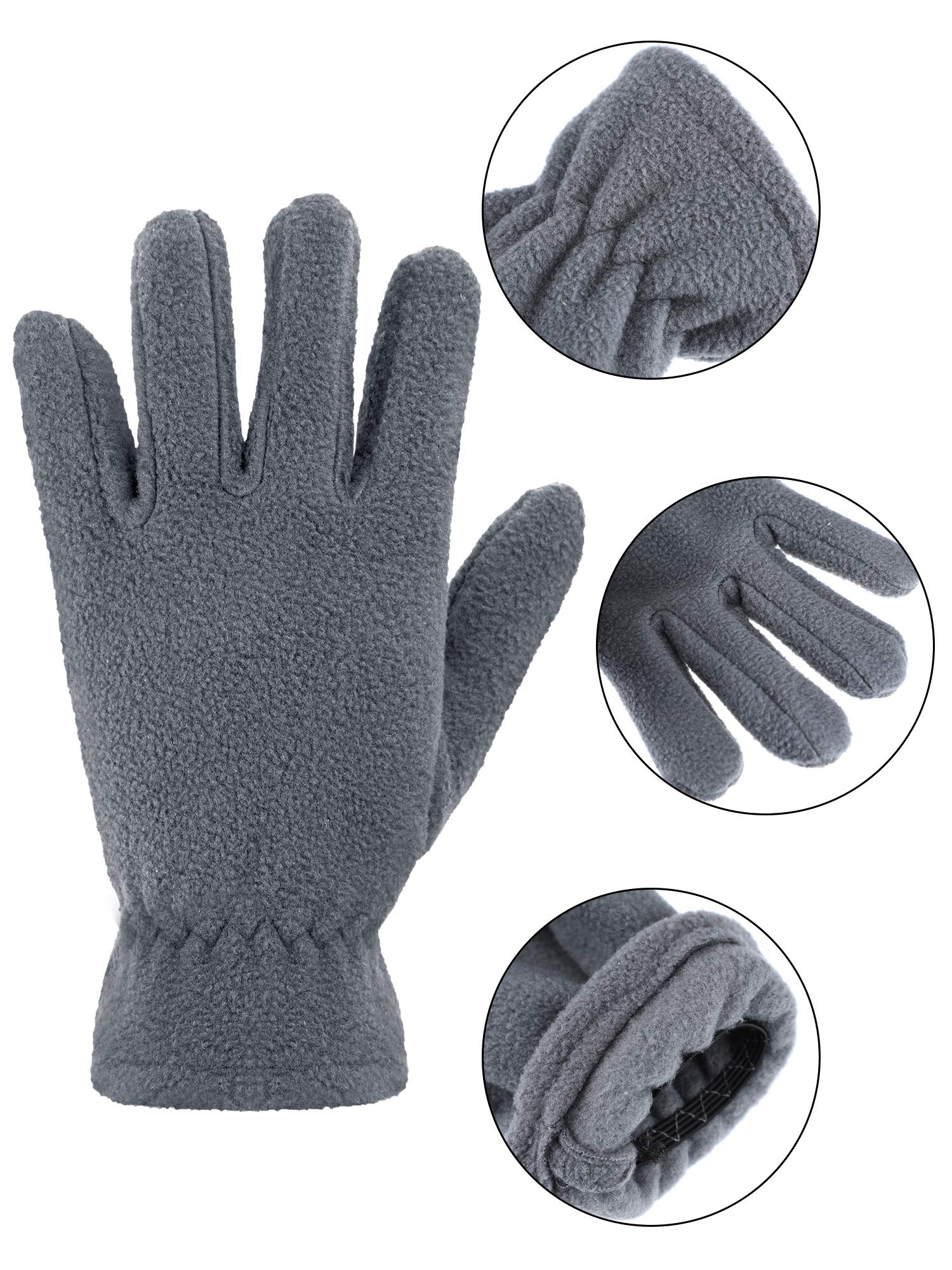 SATINIOR Kids Fleece Winter Gloves 3 Pairs Boys Magic Mittens Soft Warm Outdoor