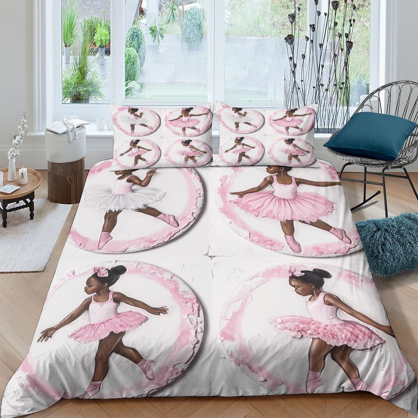 Ctjqhvkz Style-1 3D Printed Pink Ballerina Fitted Sheet Microfiber Non Slip Bed Cover For Bedroom Dorm Decor, Ballet Dancer Mattress Protection Single（135X200cm）