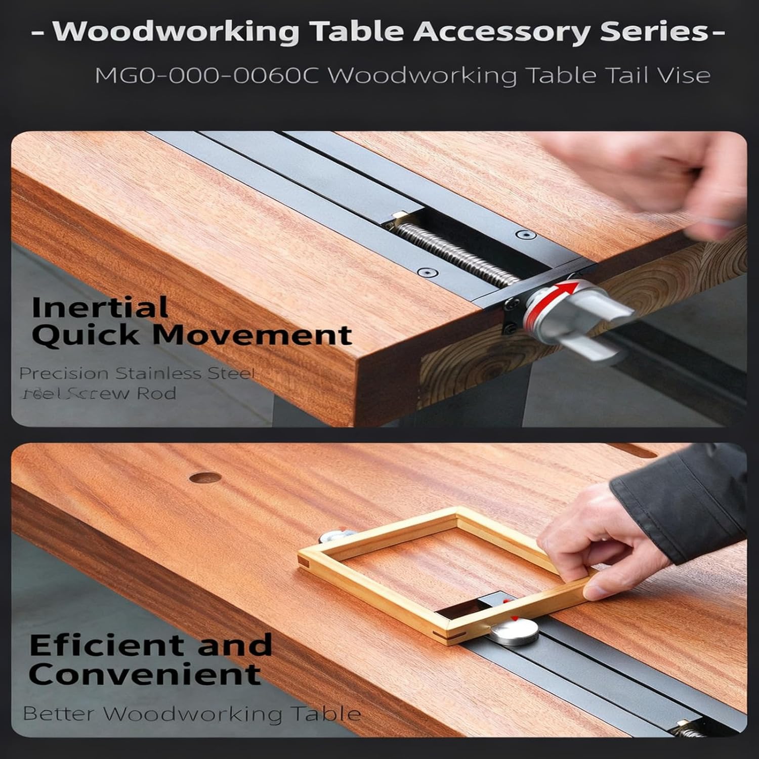 Versatilitys Aluminum Benches Tail Vise Compatible for Various Desks for Precise Furniture Making and Repair Projects Woodworking Benches Clamp