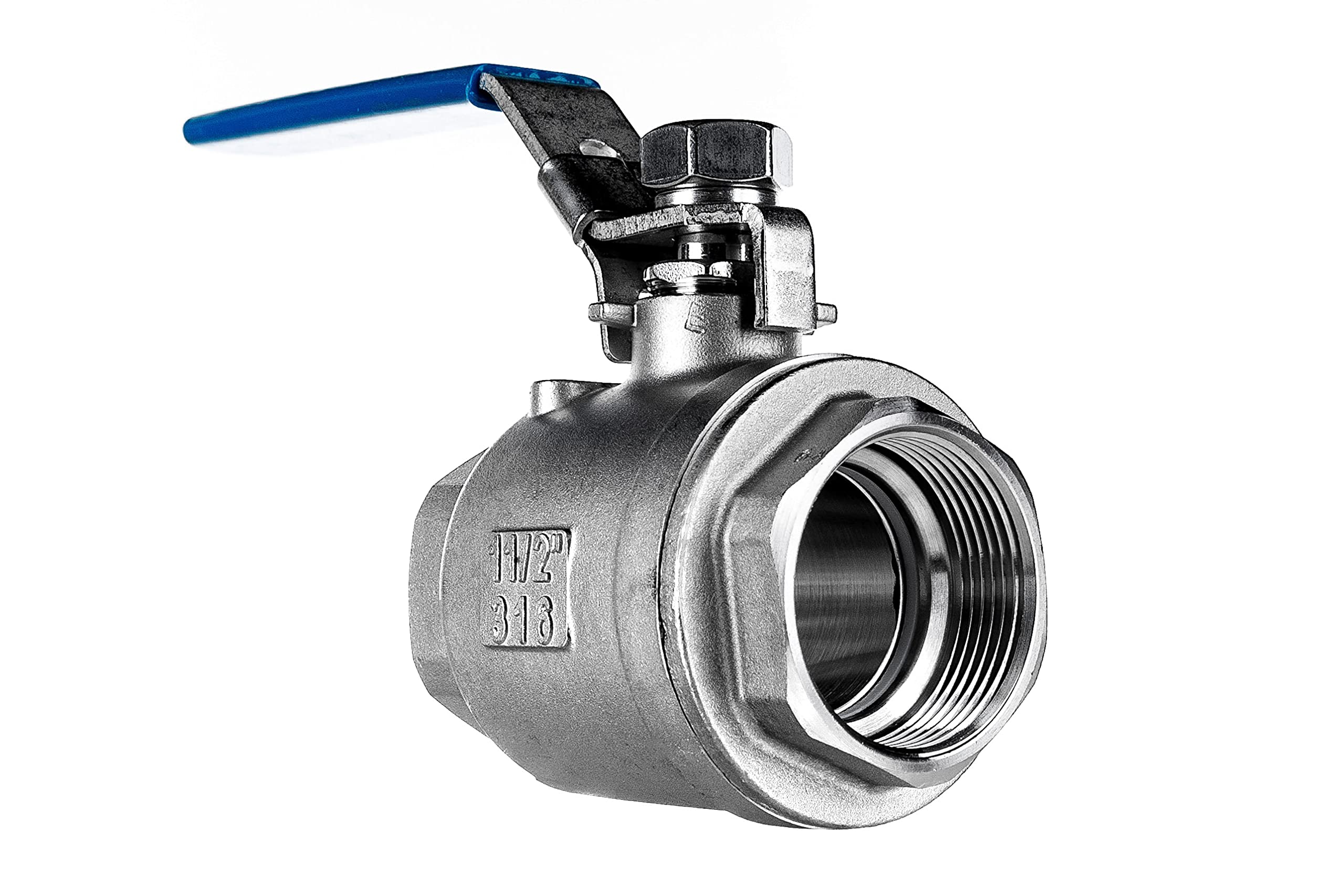 FSA Valvola a sfera in acciaio inox 316 da 1 1/2" a 2 pezzi 2-vie
