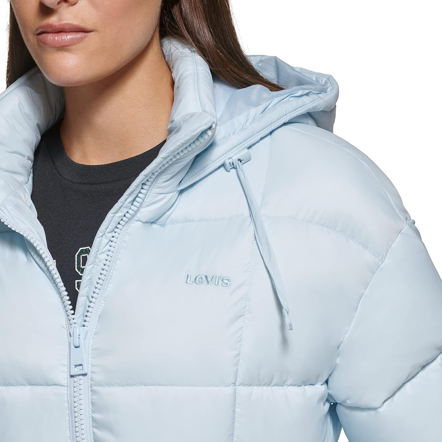 Levi's Women's Megan Hooded Quilted Puffer Jacket With Adjustable Waist - Image 3