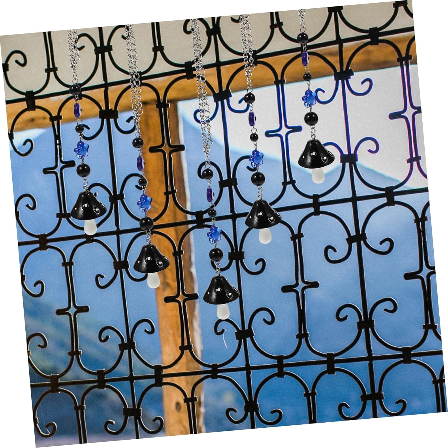 WHLTYH 6 個キノコ邪眼ビーズ装飾カーハンギングアクセサリー毒キノコ装飾漫画スタイル美的車の装飾