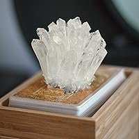 Vista 5 de Clúster de cuarzo transparente natural, geoda mineral, chakra, reiki, espécimen, colección mineral, decoración de regalo