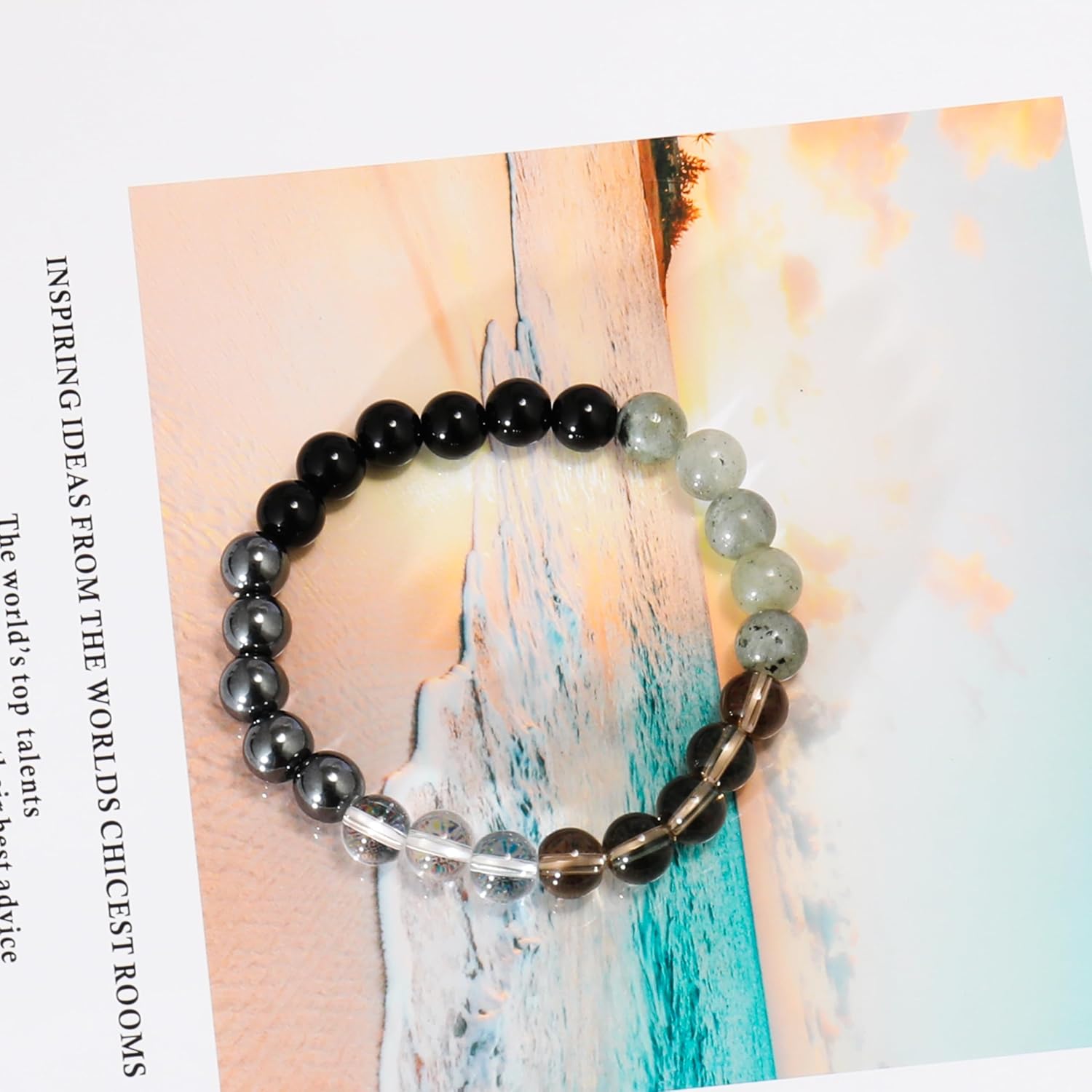 Stone Beads Bracelet for Women Men's, Protection Healing Crystal Bracelet, 8mm Gemstone Beaded Stretch Beaded Bracelet Jewelry Gift - Image 6