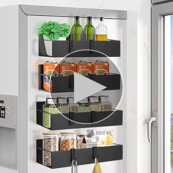 マグネット 冷蔵庫サイドラック 穴開け不要 省スペース黒 強力 キッチン収納 楽天市場】【最大2000円OFFクーポン配布中】マグネットラック