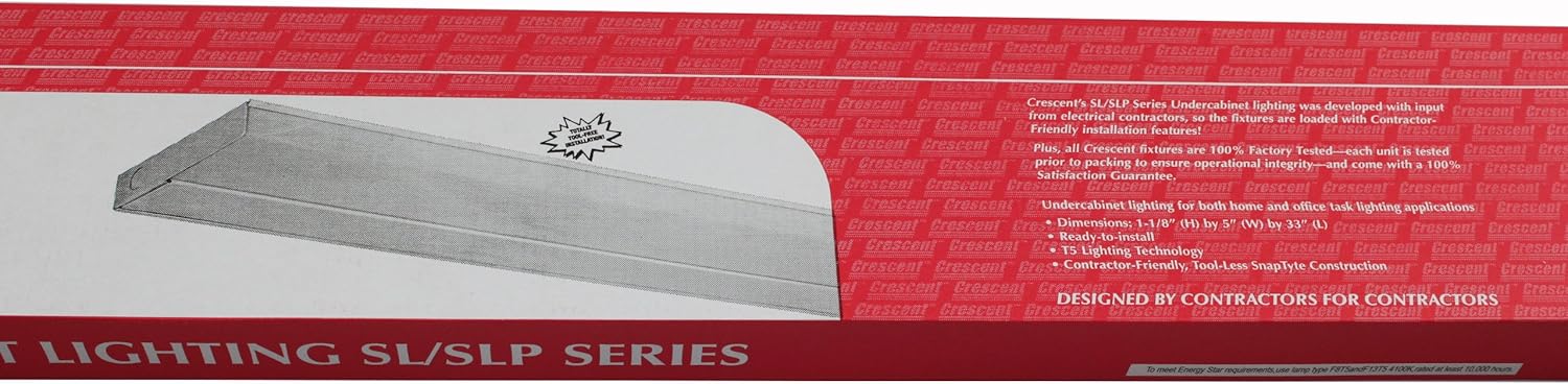 SLP121ES Low Profile Under Cabinet Light Fixture, SL/SLP Series, SlimLyte, T5, 120V, 33-Inch