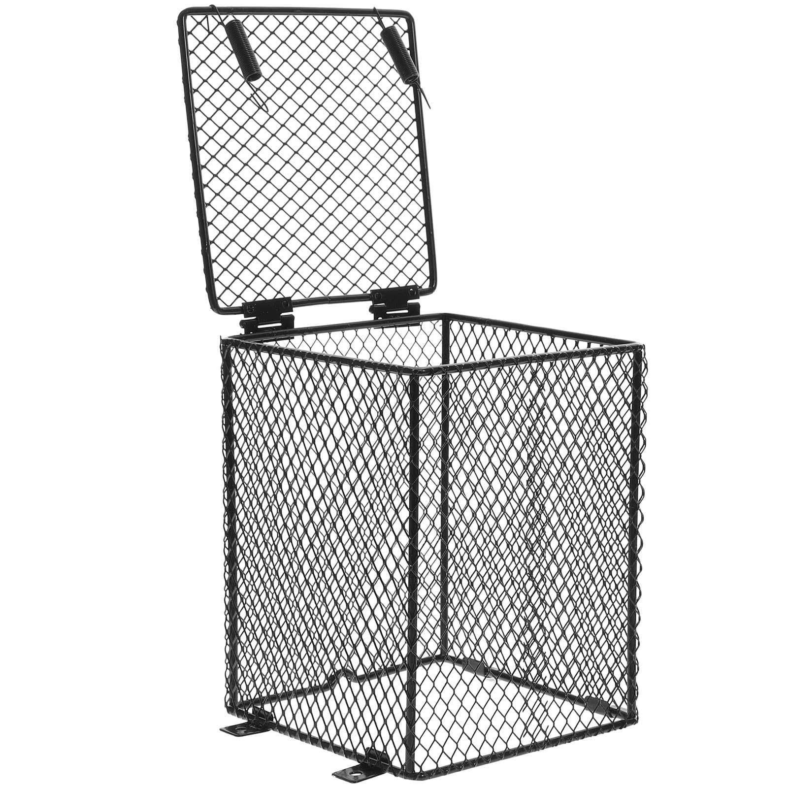 Couvercle de protection de lampe pour terrarium de reptile et cage à oiseau en métal noir OUNONA