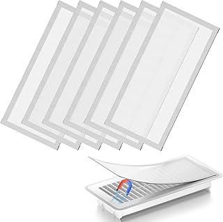Hon&Guan Floor Vent Covers, Strong Magnetic Vent Mesh Air Vent Filters, 4x10'' PVC Floor Register Vent Screens for Home Floor/Wall/Ceiling Catch Debris Hair Dust (White, 8PCS)