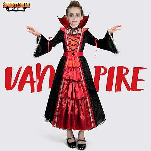 Miniatura 2 de Spooktacular Creations Disfraz de vampiro para niñas, disfraz de vampiro gótico para niñas, disfraz de Halloween
