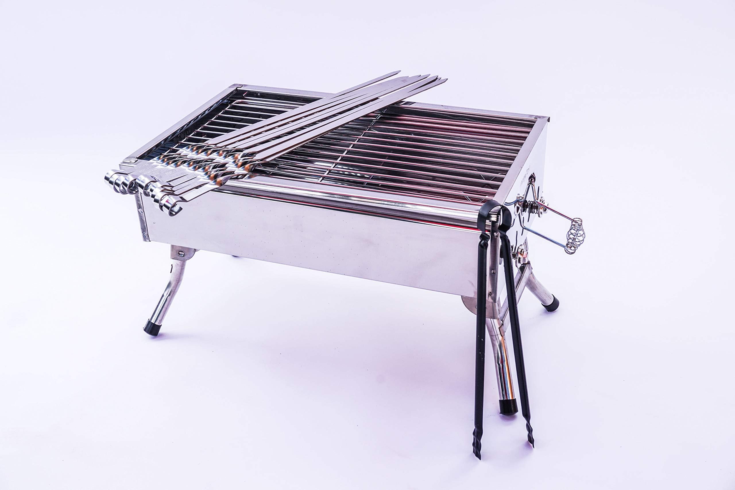 Stainless Stell Charcoal Portable Grill Mangal Shish Kebab Kabob Bbq Barbecue Shashlik