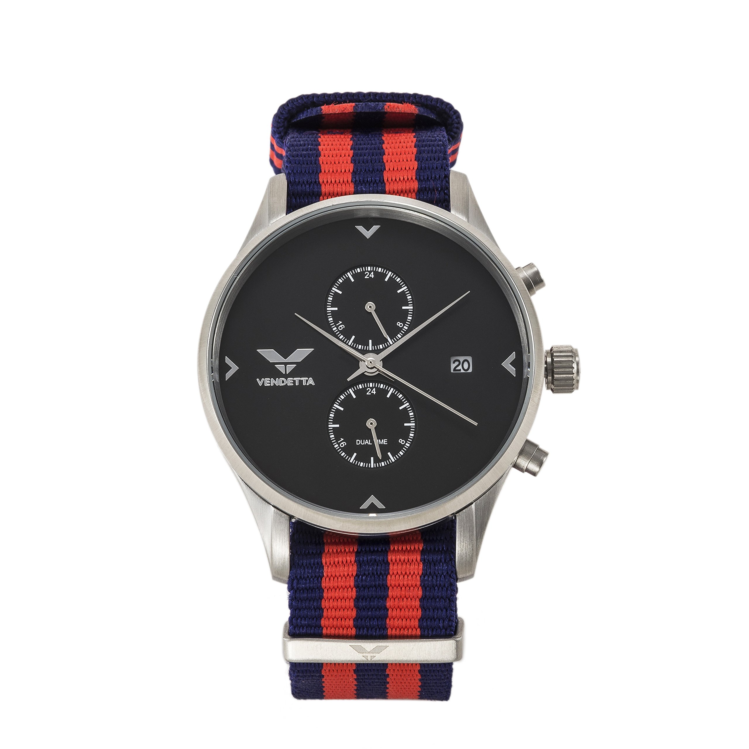 VENDETTA Women’s Watch Quartz Analogue Chronograph Date Function, Waterproof Classic Luxury Design Multifunction Black Tone Wristwatch with Stainless Steel Case Style VE2074