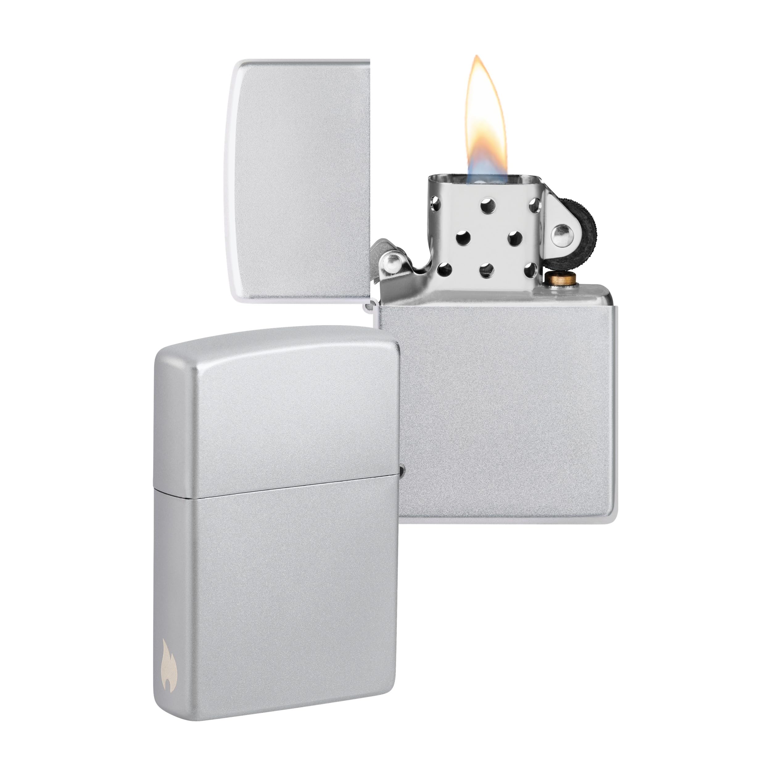 Zippo Lighter, Metal, Satin Chrome, One Size : Buy Online at Best