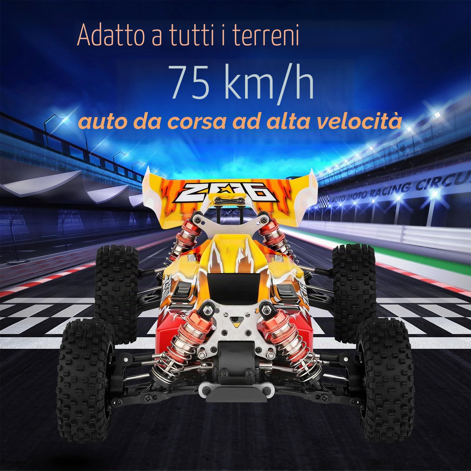 Goolsky XKS 144010 - Auto radiocomandata, 75 km/h RC, fuoristrada, crawler 1/14, 2,4 GHz, RC Car, 4 ruote motrici, RTR con alloggiamento in metallo
