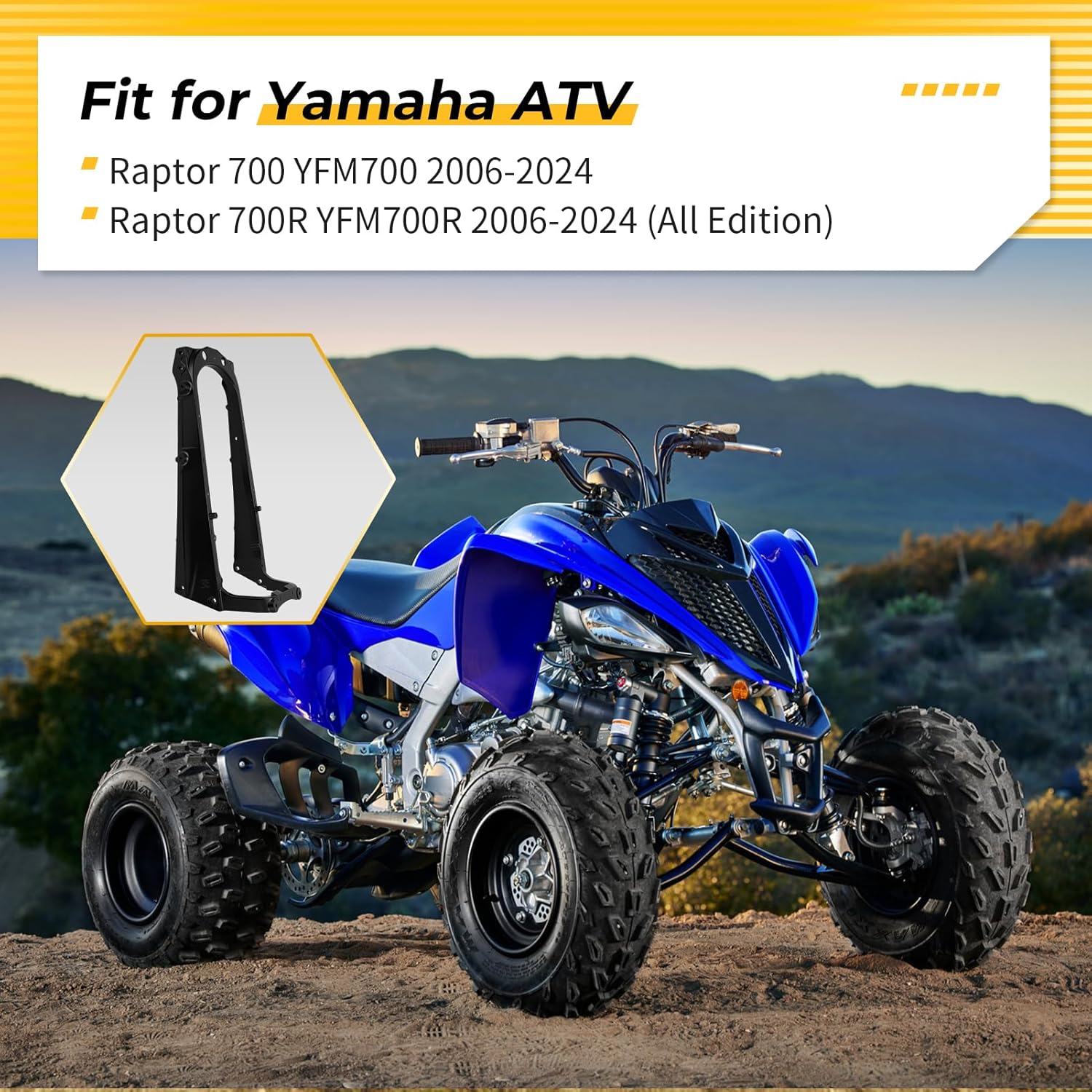 M MATI Heavy Duty Aluminum Black Sub Frame for Yamaha Raptor 700 YFM700 Raptor 700R YFM700R 2006-2024 1S3-21190-08-00 2LS-f1190-08-00 2lS-f1190-58-00