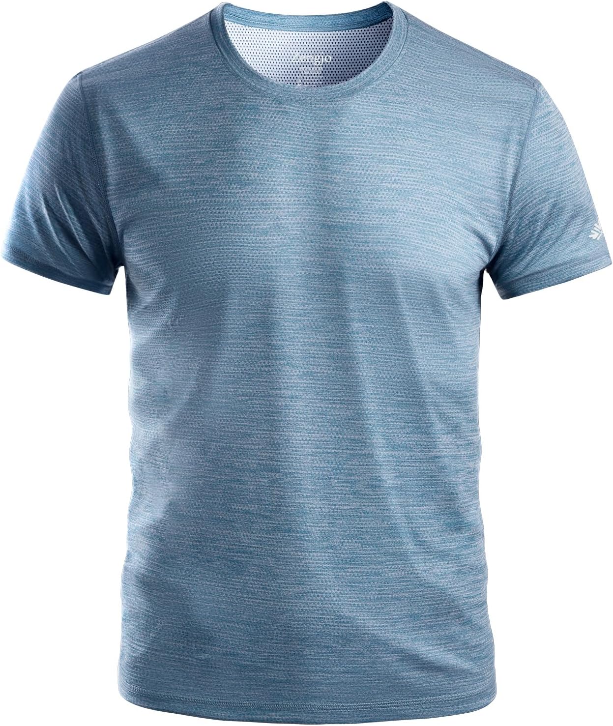 ZengjoAthletic Shirts for Men Quick Dry Short Sleeve Running Workout Gym T-Shirts Moisture Wicking Crewneck Tee