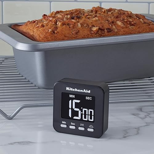 Miniatura 4 de KitchenAid Temporizador visual magnético de un solo evento digital con luz de fondo, color negro