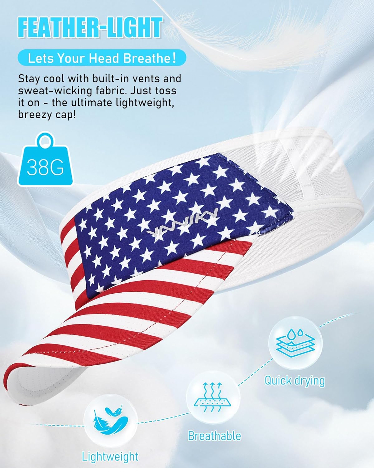 Sports Sun Visor Hats for Women Men Lightweight Breathable Cooling Stretchy Visors Foldable UPF 50+ for Running Tennis Golf - Image 5