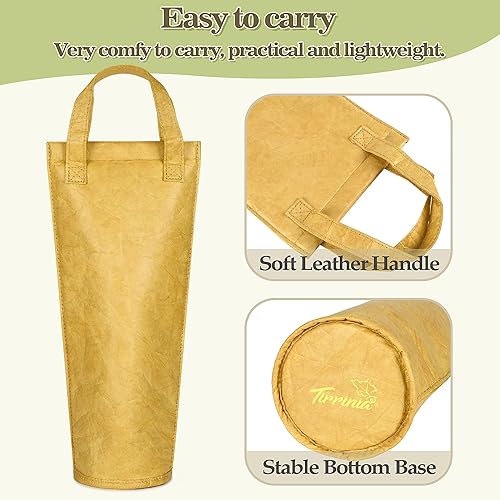 Miniatura 5 de Tirrinia Bolsa transportadora de vino individual, bolsa térmica para enfriar vino para viajes, picnic y regalos de vino, bolsa acolchada térmica