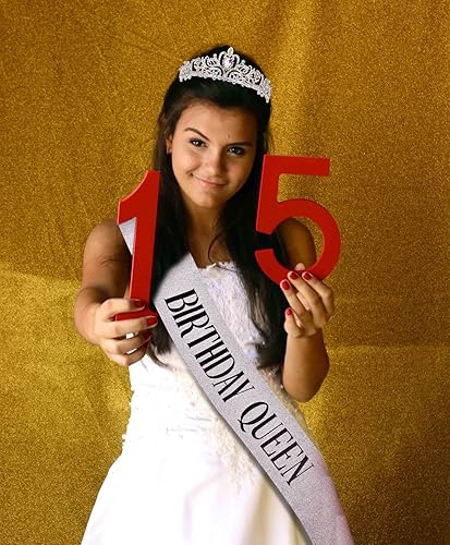 Miniatura 2 de Coronas de reina para mujer, juego de banda de tiara de cristal de cumpleaños, diadema de diamantes de imitación, decoraciones de fiesta feliz,