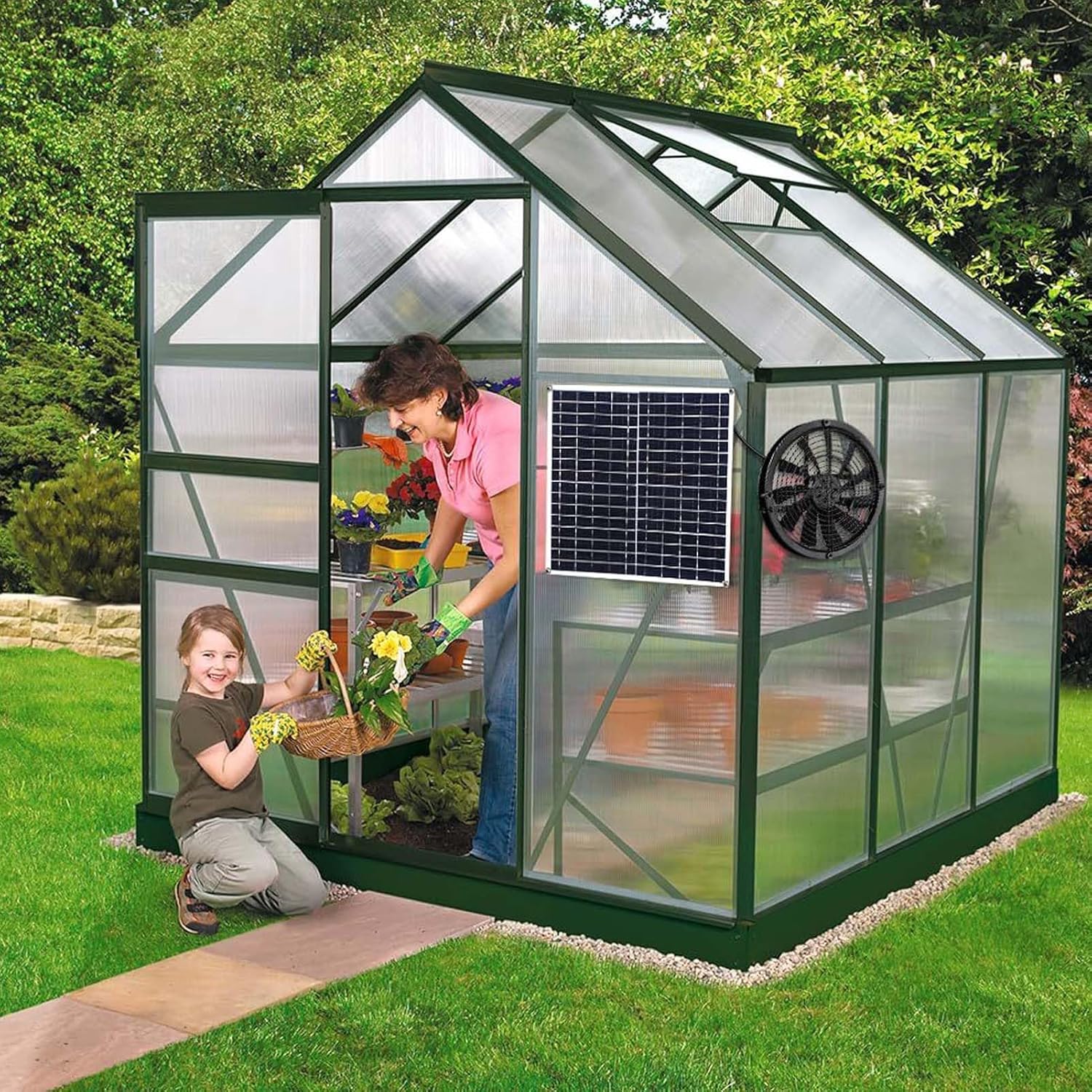 Pwshymi 20W Solar Exhaust Fan, High Speed Ventilation Fan with 25cm ABS Blades for Chicken Coop Barn Greenhouse Pet House