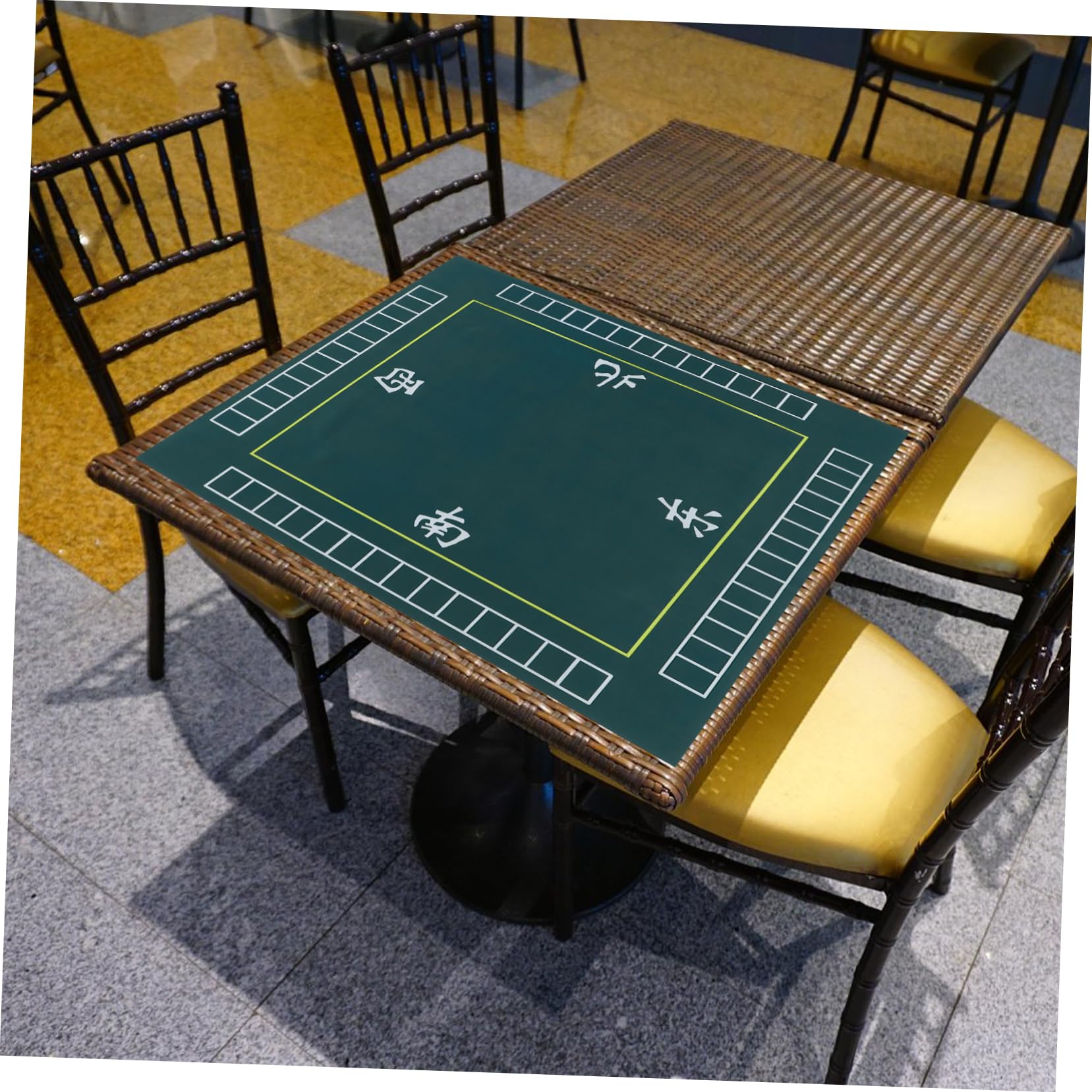 Gatuida Tappetino Protezione Duratura e Design Antiscivolo Quadrato Verde in Poliestere e Gomma Mahjong per Tavoli da Gioco e Carte