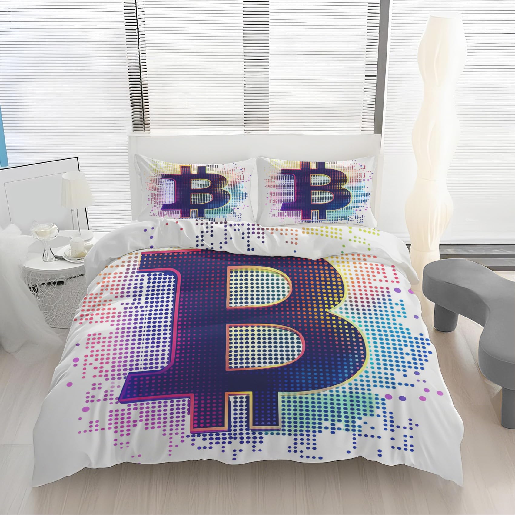 Parure de lit Bitcoin néon pour transformer la décoration de chambre d'un ado garçon