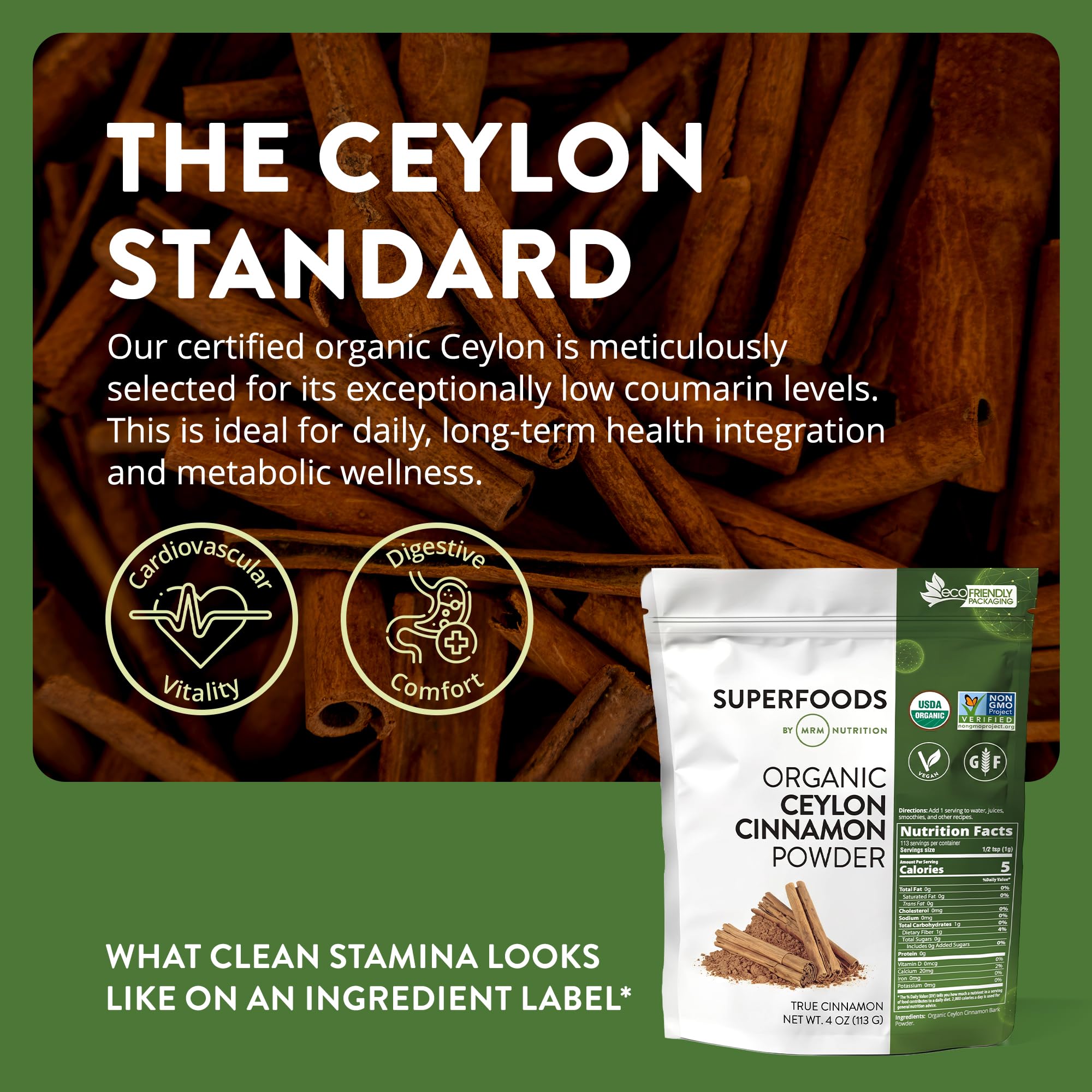 MRM Organic Ceylon Cinnamon Powder - Pure Cinnamon Powder - 113 Servings — Amazon image 5