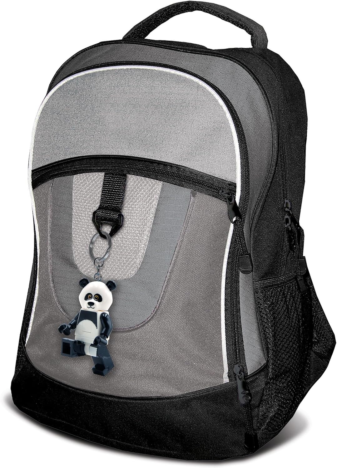 LEGO Minifigures Keychain Light - Panda Guy (KE195H), Extra-Large 3 Inch Tall Figure, Bag charm with LED light
