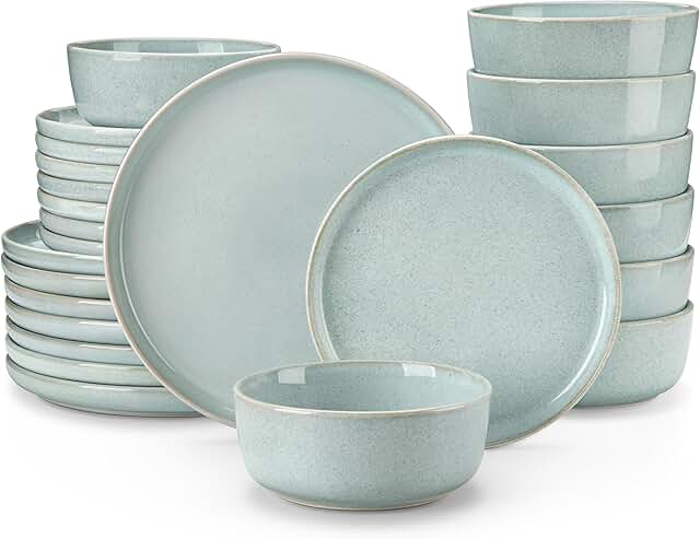 29 Marble Dining Table Decor Ideas For Sophisticated Dining 43 vancasso ANYA 24 Pieces Plates and Bowls Set, Mint Green Dinnerware Sets...