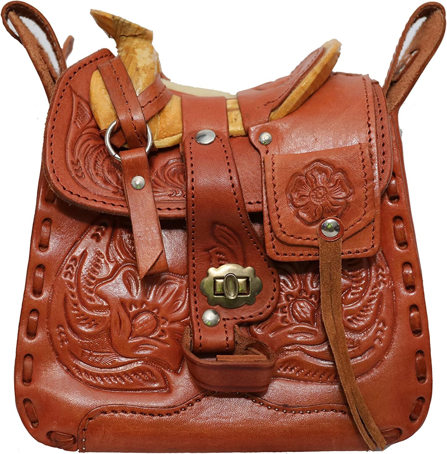Saddle Purse Western Leather, Shoulder Purse, Or Hand Bag (Leather)