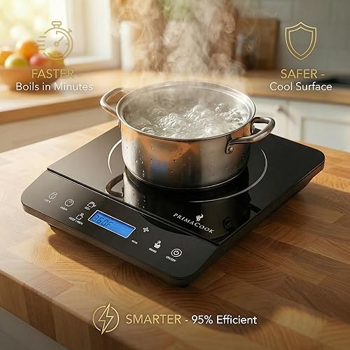 Miniatura 7 de Placa de Inducción Portátil - Placa Caliente de Inducción de Quemador Único - Calentamiento Seguro y Rápido para Cocina Gourmet - Diseño Elegante