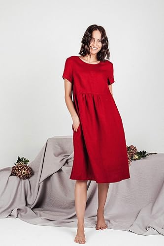 Next red linen dress Clearance