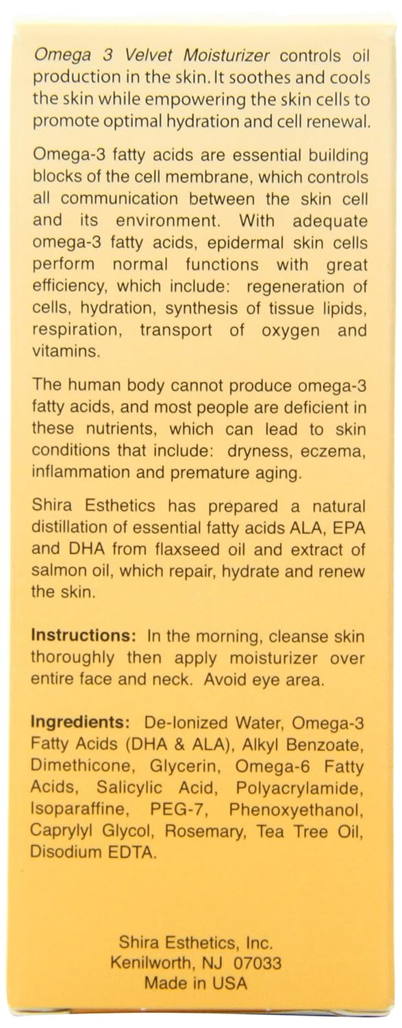 Velvet Moisturizer – Anti-Aging Hydrating Face Cream with Omega-3 for Deep Nourishment, Dry & Sensitive Skin Care, Soothing & Rejuvenating Daily Moisturizer for Women (2 oz)