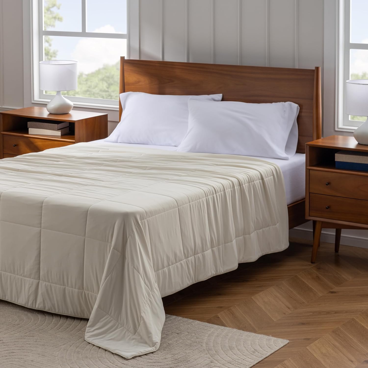 Berkshire Cooling Blanket, Cool-Touch Jersey Quilt (Only), Lightweight Breathable Bedding, Soft, Moisture-Wicking Coverlet for Hot Sleepers, All-Season Bedspread for Bedroom (70" x 90", Custard)