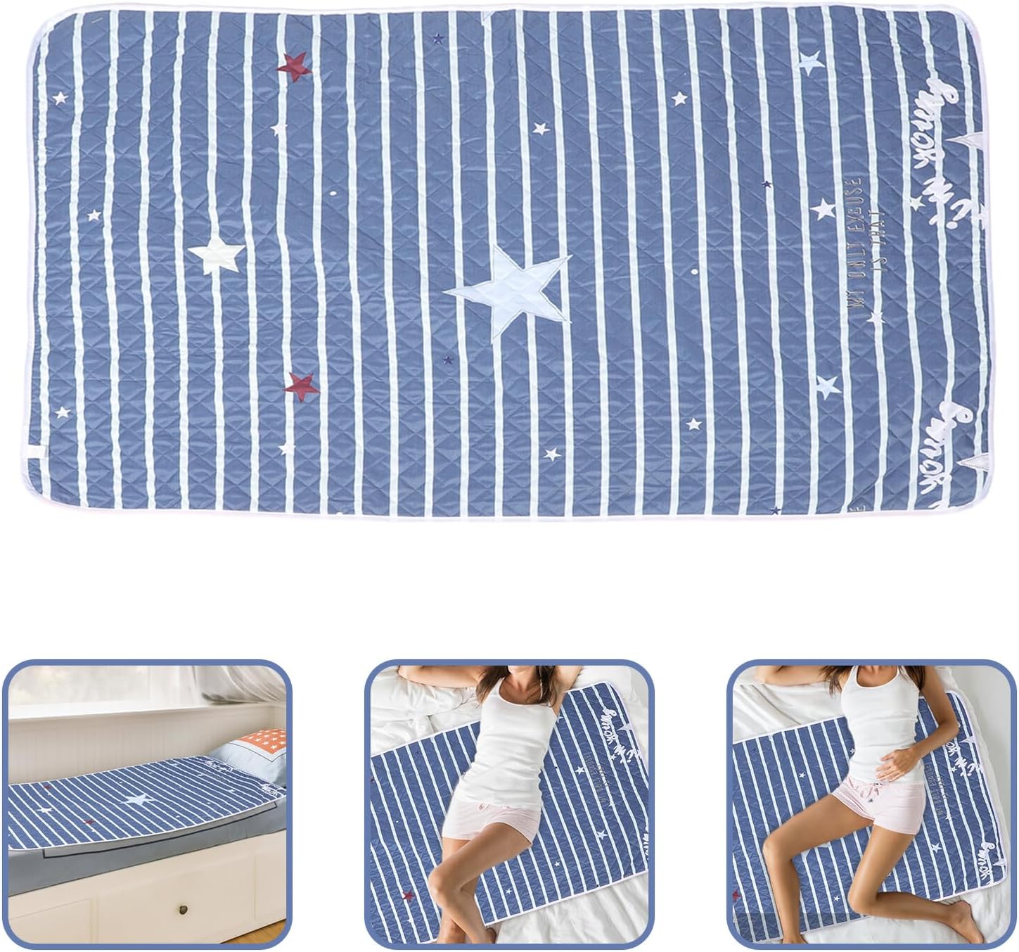 Washable Cotton Mattress Pad for Elderly Incontinence and Menstruation Breathable Reusable Underpad with Anti-Leak Design Soft Absorbent Bed Cushion for Adults and Women Machine