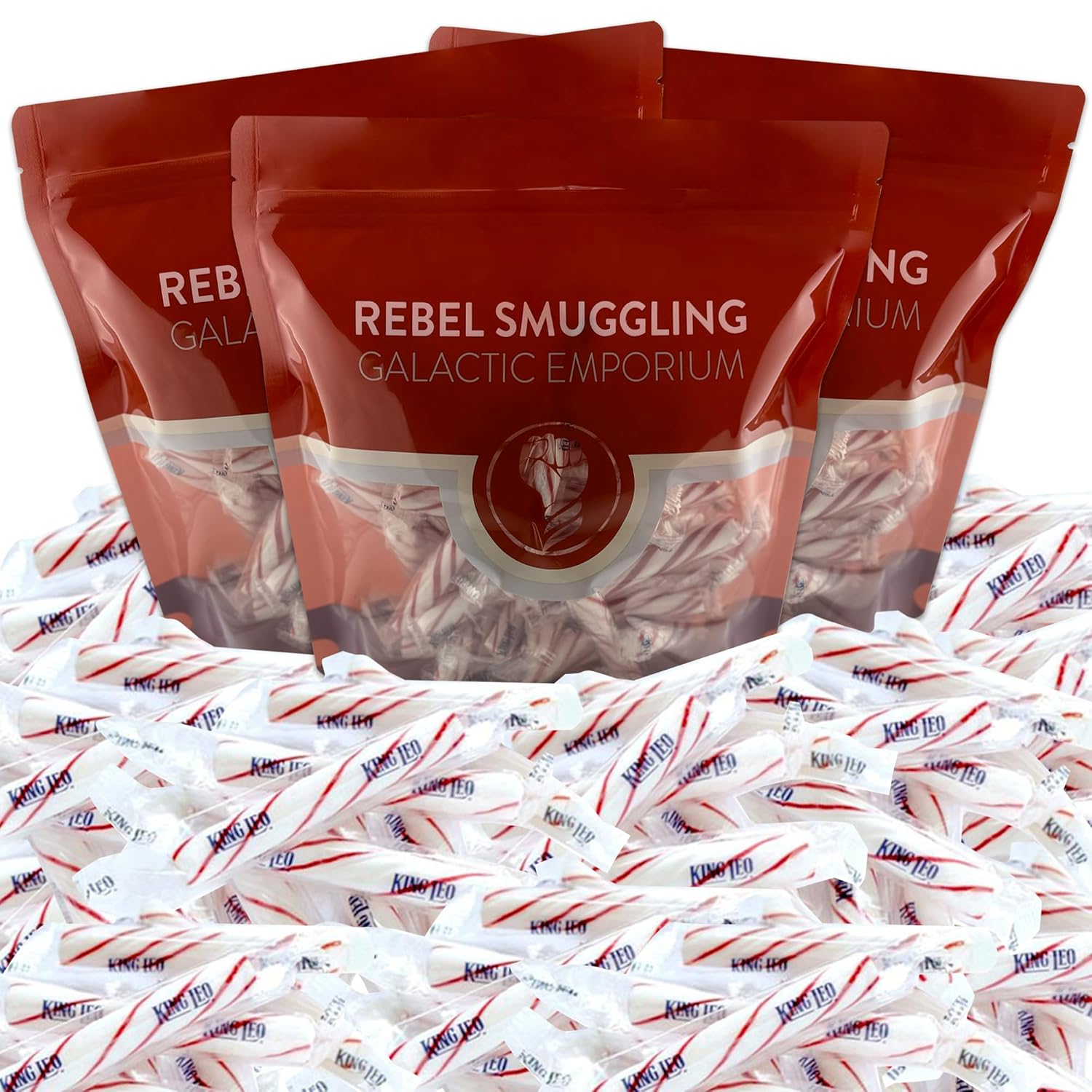 Christmas Soft Peppermint Sticks Candy Bulk 3 x 2lb Bags, Individually Wrapped Mints by Rebel Smuggling Galactic Emporium (6lbs Total)