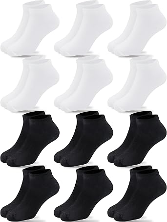 Duufin 12 Pairs Kids Socks Boys Girls Unisex Low Cut Ankle Socks for Kids