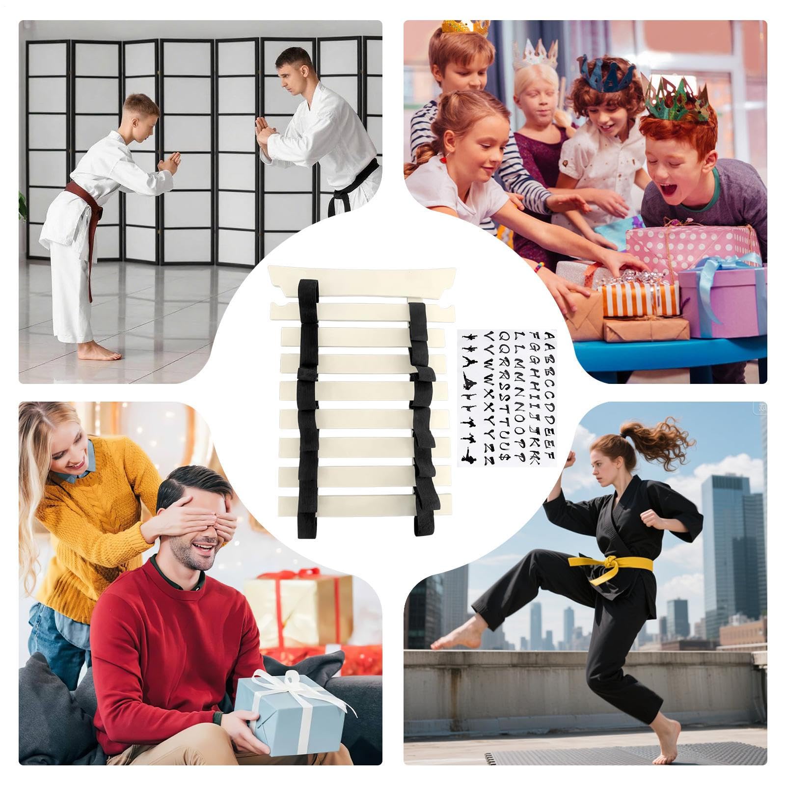 Soporte para Cinturones De Karate | Organizador De Exhibición De Cinturones De Artes Marciales para Adultos | Soporte De Almacenamiento Deportivo Sin Montaje para Todos