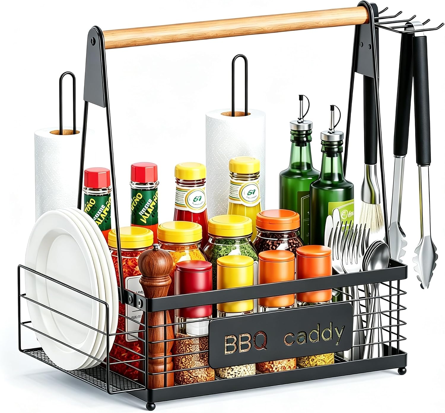TJ.MOREE Grill Caddy BBQ Organizer for Grilling Tools & Supplies