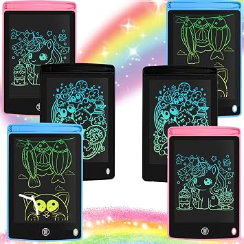 6 Pack LCD Writing Tablet for Kids 8.5 inch, Colorful Drawing Board with One-Click Erase, Lock, and Stylus, No Blue-ray Screen, Drawing Pad Toy for Ages 3-12 Boys and Girls Gifts 3+ Years Old