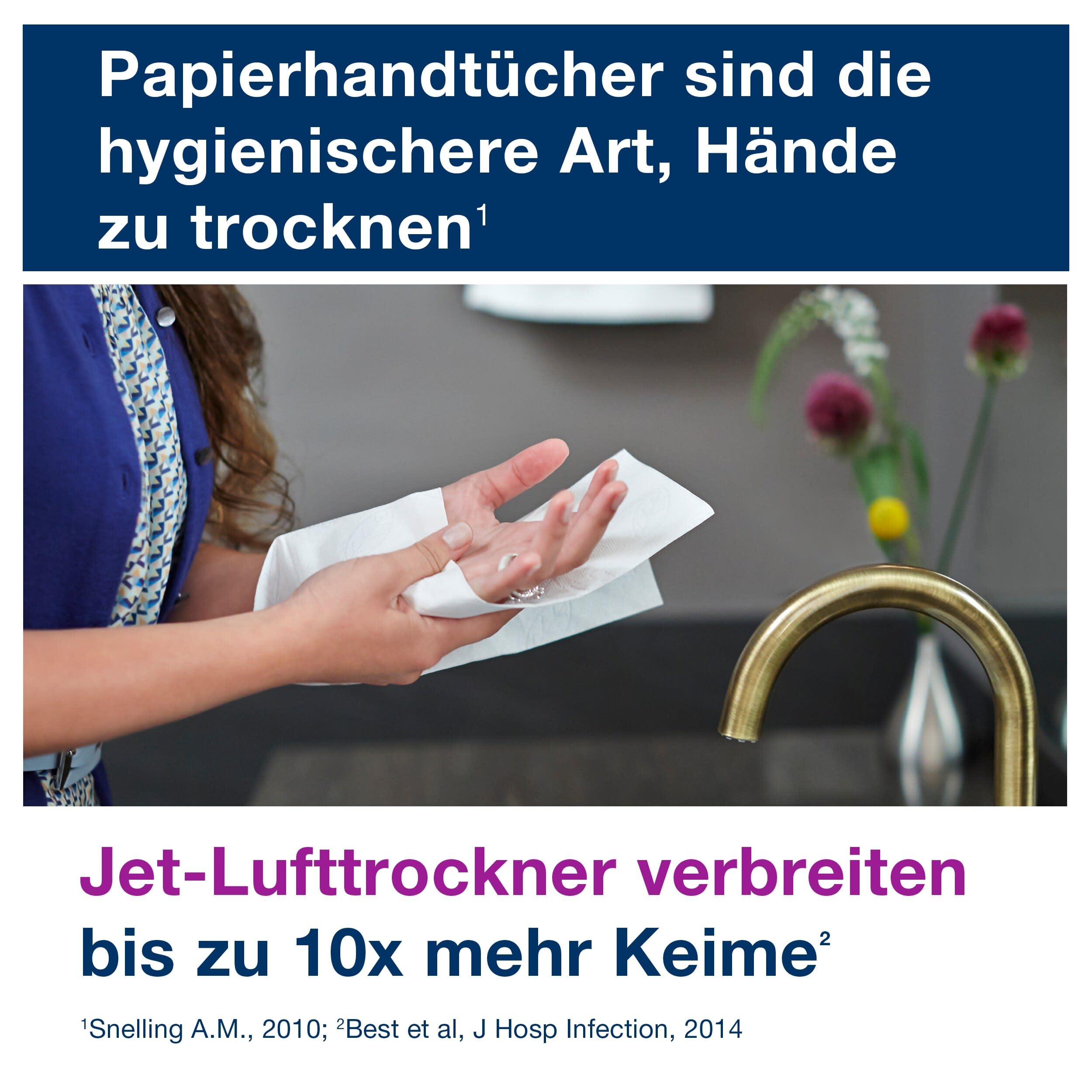 Tork Xpress weiche Multifold-Handtücher Weiß H2, Advanced-Qualität, 2-lagig, Zickzackfalz, saugfähig, 21 × 180 Tücher, 120398