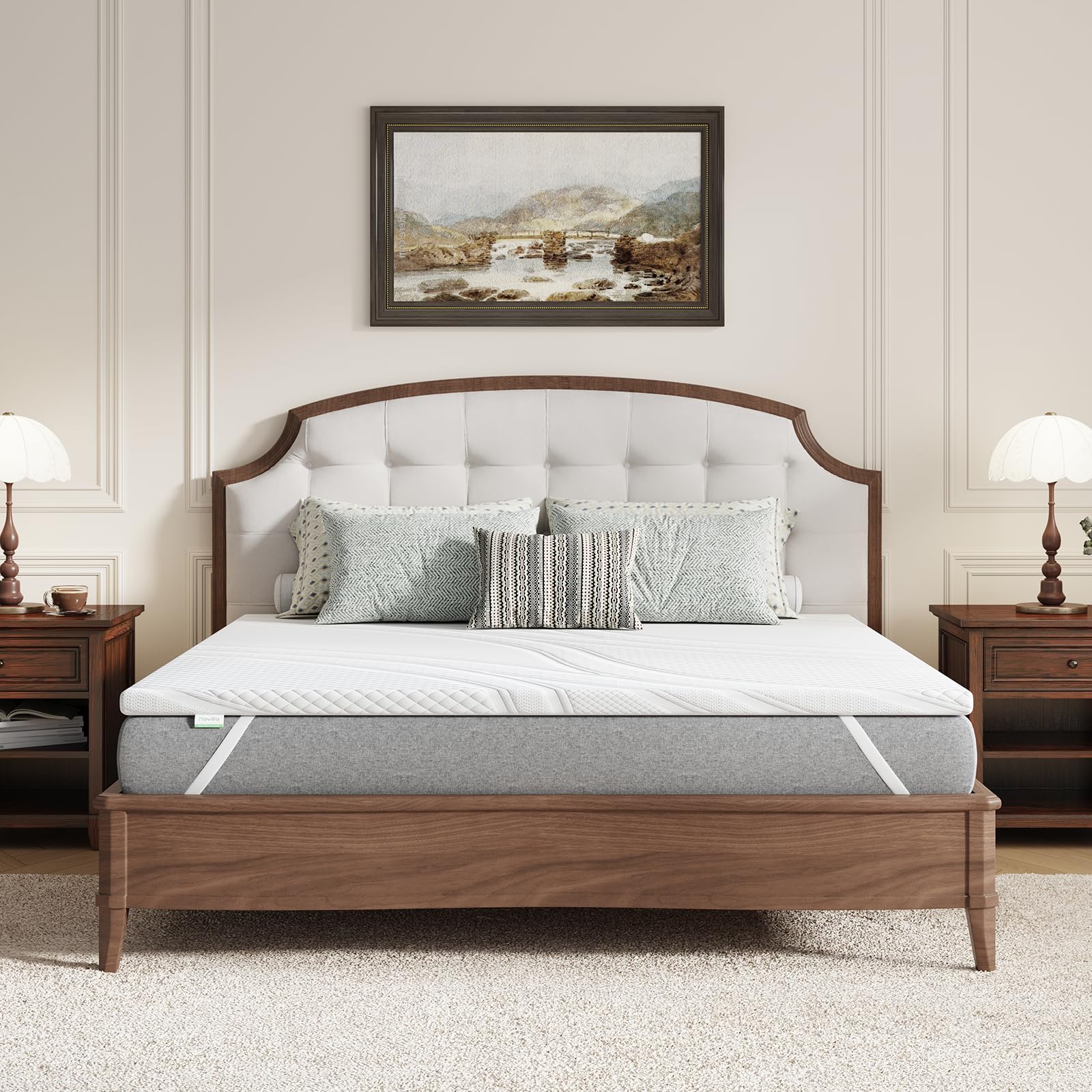Novilla Matratzen Topper 180x200cm H2 H3, 5cm Höhe Gel Memory Schaum Matratzetopper 180x200 für Boxspringbett Wohnwagen Schlafsofa Matratzenauflage Bezug Waschbar Oeko-TEx