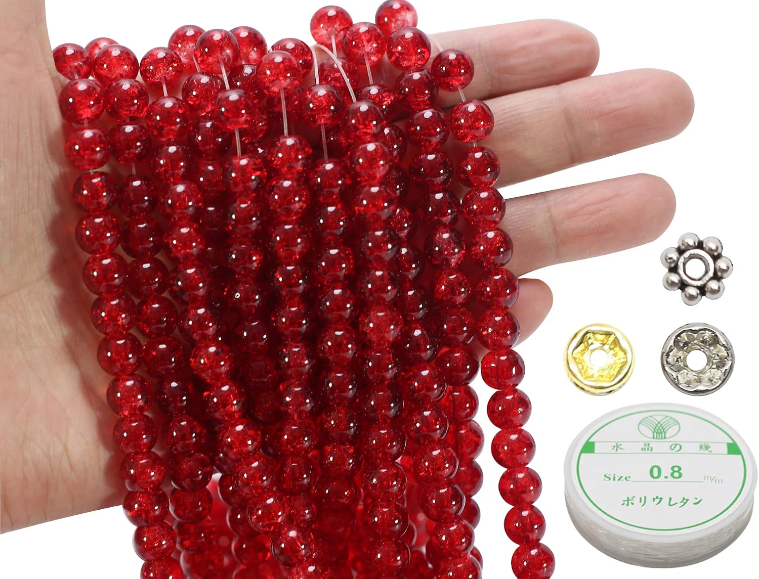 8mm Maroon Crackle Glass Beads 600pcs Round for Jewelry Making