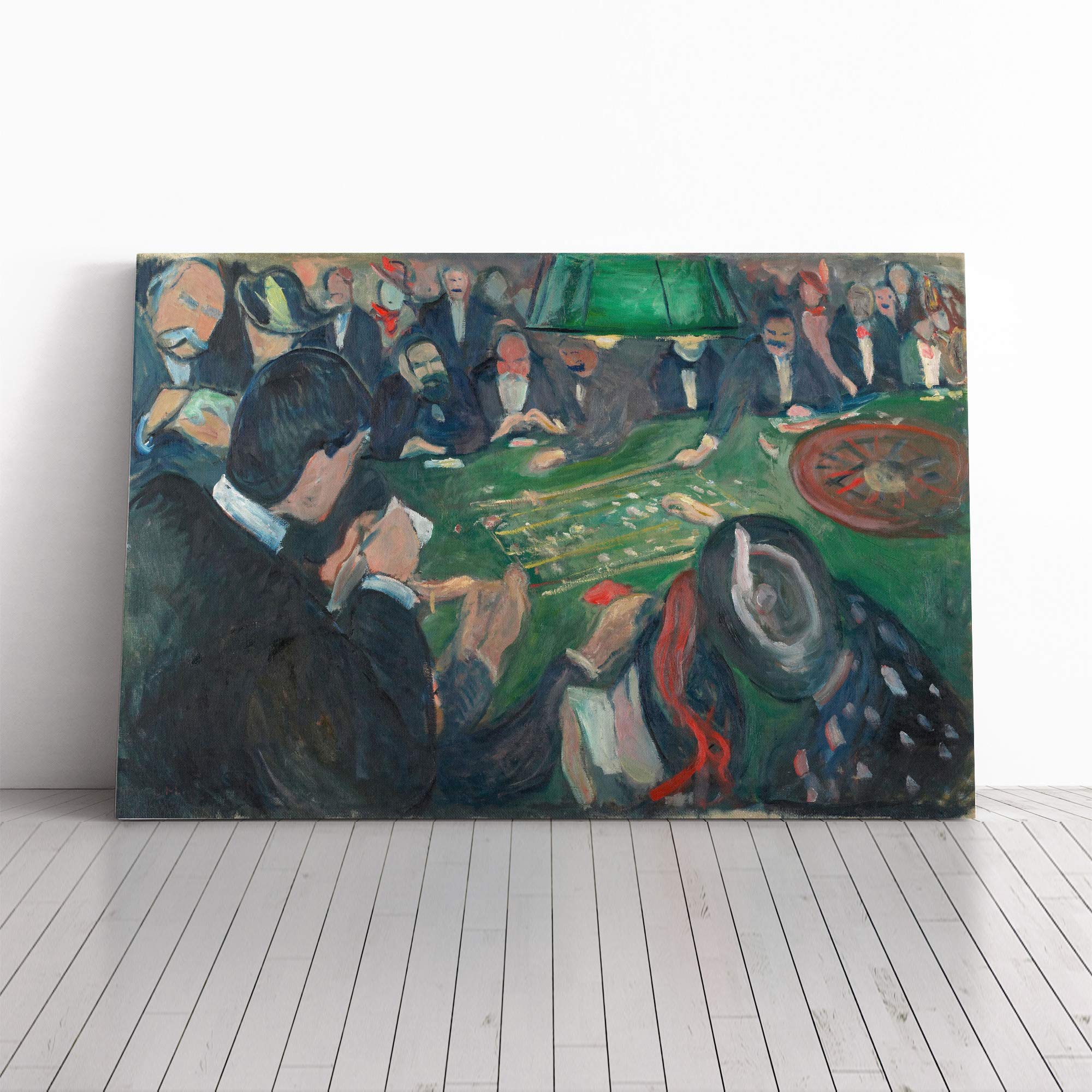 Edvard Munch at The Roulette Table Canvas Print | Gallery Wrapped 30mm Frame Wall Art | 20x14 inches | Ready to Hang | Modern Picture | Living Room Bedroom Lounge Office